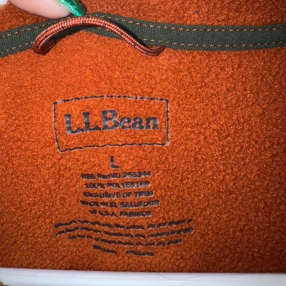 L.L. Bean Rust Orange Fleece Vest Men’s Large - Picture 2 of 4